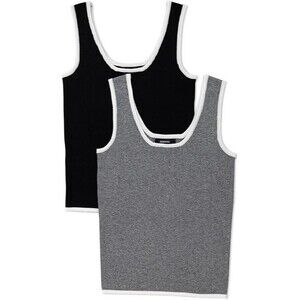 Dokotoo 2 Pack Tank Top for Women Summer Sleeveless Scoop Neck Ribbed Knit SMALL